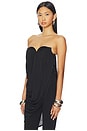 view 3 of 5 Asymmetric Drape Top in Black
