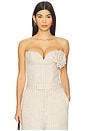 view 1 of 5 Rosette Strapless Top in Beige