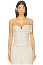 view 2 of 5 Rosette Strapless Top in Beige
