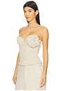 view 3 of 5 Rosette Strapless Top in Beige