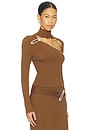 view 2 of 5 Cutout Top in Brown