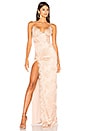 view 1 of 4 Satin Motel Jay Gown in Rose Satin & Nude Lace