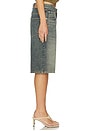 view 3 of 6 Susara High Waisted Shorts in Blue & Green Wash