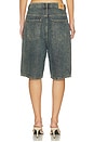 view 4 of 6 Susara High Waisted Shorts in Blue & Green Wash