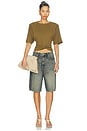 view 5 of 6 Susara High Waisted Shorts in Blue & Green Wash