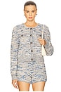 view 1 of 5 Cannie Cardigan in Blue & White Mix
