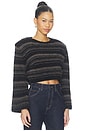 view 2 of 5 Sida Striped Pullover Sweater in Black & Chesnut Striped