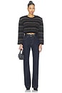 view 5 of 5 Sida Striped Pullover Sweater in Black & Chesnut Striped