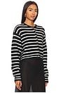view 2 of 4 Debbie Short Cardigan in Black & White Stripe