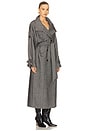 view 2 of 4 Avic Long Coat in Herringbone Black & Grey