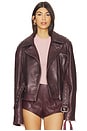 view 2 of 6 X Barbie Ken Biker Jacket in Dark Burgundy