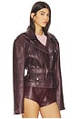 view 3 of 6 X Barbie Ken Biker Jacket in Dark Burgundy