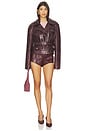 view 5 of 6 X Barbie Ken Biker Jacket in Dark Burgundy