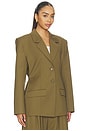 view 4 of 5 Olivia Oversized Blazer in Military Olive Green