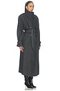 view 4 of 4 Avic Long Coat in Black & Grey