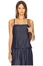 view 1 of 4 Nia Singlet Top in Dark Blue Unwashed
