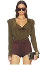 view 1 of 4 Laily Long Sleeve Top in Military Olive Green
