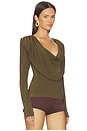 view 2 of 4 Laily Long Sleeve Top in Military Olive Green