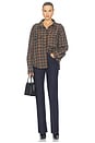 view 5 of 5 Leya Shirt in Green Olive Check