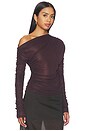 view 2 of 4 Vedae Long Sleeve Top in Deep Plum