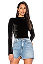 view 1 of 5 The Velour Turtleneck Bodysuit in Black
