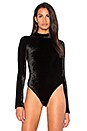 view 2 of 5 The Velour Turtleneck Bodysuit in Black