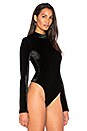view 3 of 5 The Velour Turtleneck Bodysuit in Black