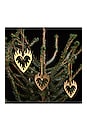 view 3 of 5 ОРНАМЕНТ GARDEN GLORY FLAMING HEART ORNAMENT in Gold