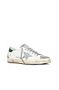 view 2 of 6 Super Star Leather Suede Toe in White, Grey, & Green