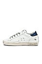 view 5 of 6 Superstar Sneaker in White, Navy & Gold Glitter