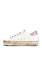 view 5 of 6 Hi Star Sneaker in White, Pink Laminated & Silver Glitter Star