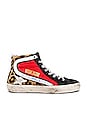 view 1 of 6 ZAPATILLAS TIPO TENIS SLIDE in Snow Leopard, Red & White Star