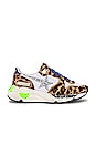 view 1 of 6 SNEAKERS RUNNING SOLE in Leopard Pony & Silver Glitter Star