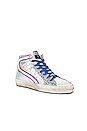view 2 of 6 Slide Sneaker in Silver, Green Glitter & White