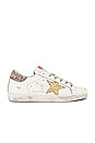 view 1 of 6 Superstar Sneaker in White, Yellow Gold & Beige Brown Leopard
