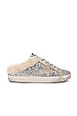 view 1 of 6 Sabot Glitter Shearling Slip On in Silver, Beige & Ice