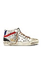 view 1 of 6 Mid Star Glitter Sneaker in Silver, Red & Black