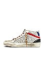 view 5 of 6 Mid Star Glitter Sneaker in Silver, Red & Black
