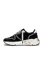 view 5 of 6 Running Sole Sneaker in Black, Silver, & White