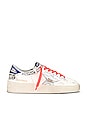 view 1 of 6 SNEAKERS STARDAN in White, Silver, Royal Blue, & Red