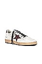 view 2 of 6 Ball Star Sneaker in White & Bordeaux