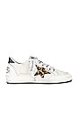 view 1 of 6 BALL STAR NAPPA 스니커즈 in White, Beige, Brown, & Black Leopard