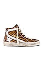 view 1 of 6 SNEAKERS SLIDE in Brown Zebra & White