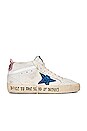 view 1 of 6 SNEAKERS MID STAR in White, Blue, & Pink