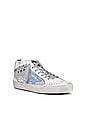 view 2 of 6 Mid Star Sneaker in White, Silver, & Blue Fog