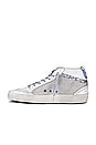 view 5 of 6 Mid Star Sneaker in White, Silver, & Blue Fog