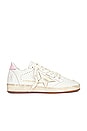 view 1 of 6 Ballstar Sneaker in White, Platinum, & Orchid Pink