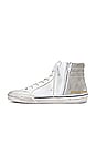 view 5 of 6 Slide Penstar Sneaker in White, Silver, Light Blue, & Ice