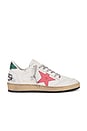 view 1 of 7 Ball Star Sneaker in White, Mineral Red, & Green