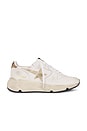 view 1 of 6 Running Sneaker in White, Gold, & Beige